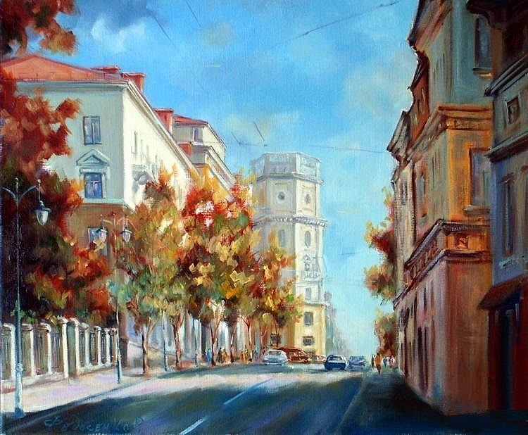 Отражение города. Живопись Романа Федосенко Отражение города. Живопись Романа Федосенко город