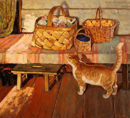 Художник Марина Чулович. Счастье – это так просто художника, Марины, школу, советского, Викторовны, Марина, Викторовна, Чулович, Москве,  Дары, яблокиВ, Портрет, охотыБелые, тихой, домеТрофеи, дедушкином, коллекциях, Чулович РазговорЗолотые, рубежом Картины, России