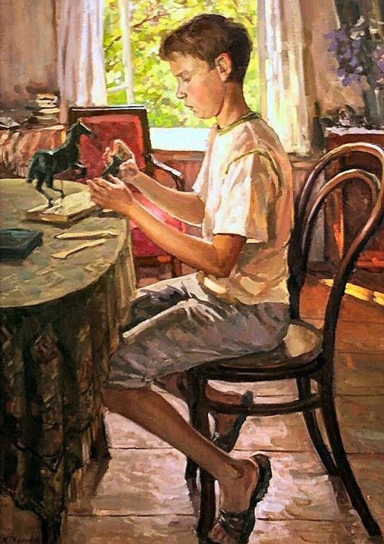 Художник Марина Чулович. Счастье – это так просто художника, Марины, школу, советского, Викторовны, Марина, Викторовна, Чулович, Москве,  Дары, яблокиВ, Портрет, охотыБелые, тихой, домеТрофеи, дедушкином, коллекциях, Чулович РазговорЗолотые, рубежом Картины, России