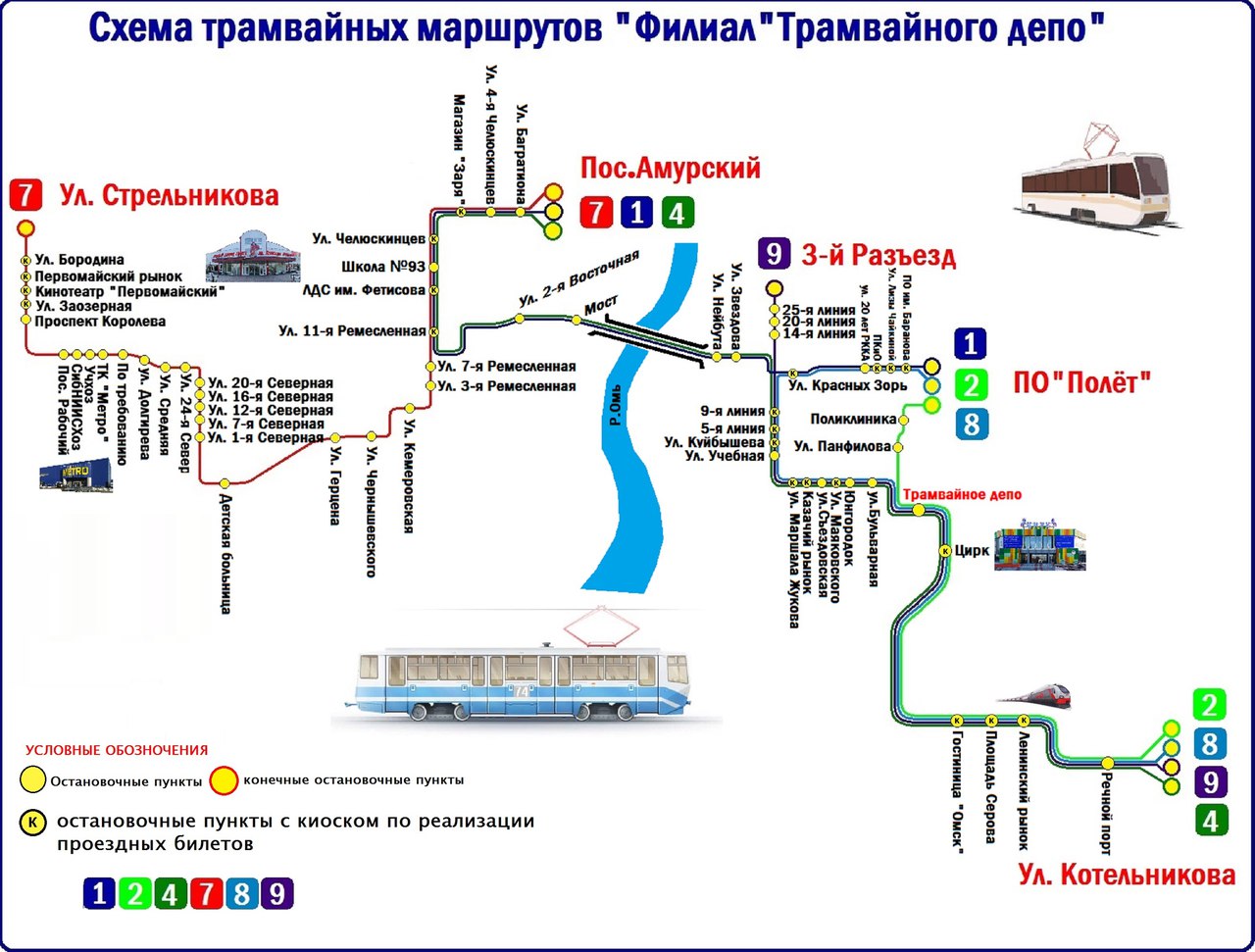 Схема трамвайных путей