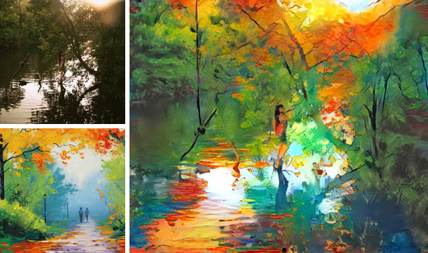 удивительные коллажи из случайных фотографий, нейронная сеть