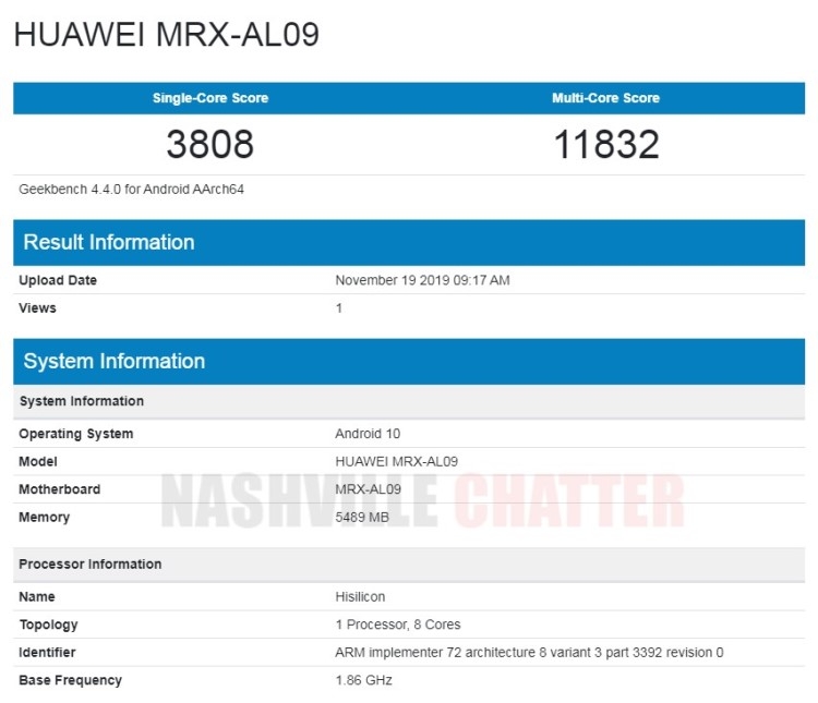 Планшет Huawei MatePad Pro появился в базе Geekbench с чипом Kirin 990 и 6 Гбайт ОЗУ новости,планшет,статья,устройство