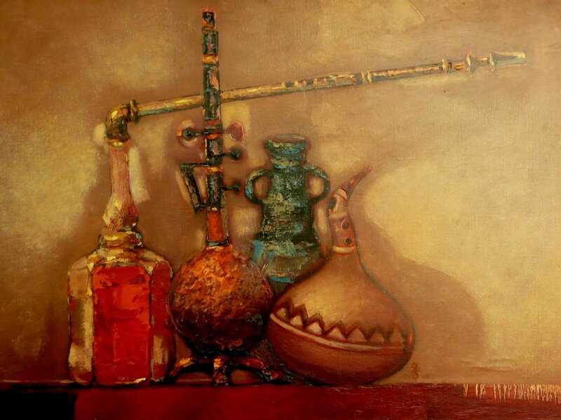 На магнетическом сеансе. Антон Павлович Чехов и художник Владимир Рябчиков Живопись