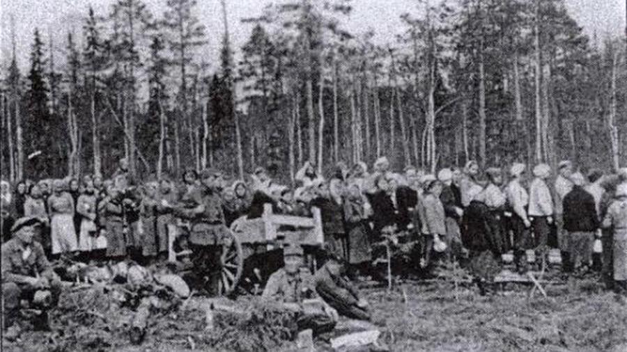 Лагерь №1 в оккупации у финнов. Медгора, 1942 год