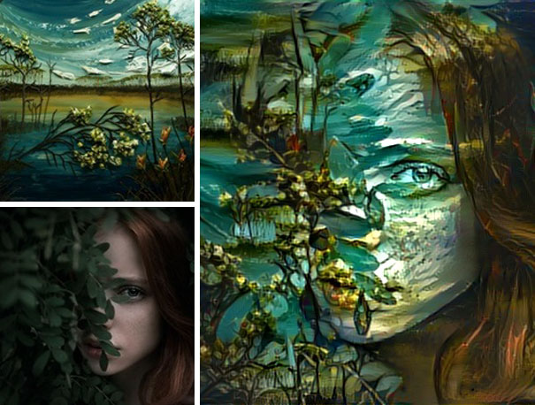 удивительные коллажи из случайных фотографий, нейронная сеть