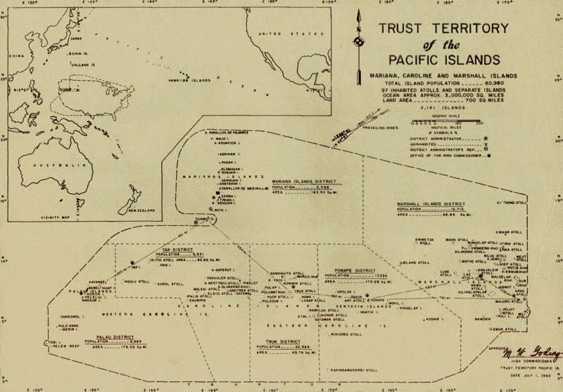 ​Карта Подопечной территории Тихоокеанские острова, 1961 год - Остров Сокес против Германской империи | Военно-исторический портал Warspot.ru