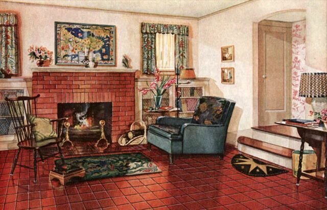 Как выглядели интерьеры американцев 100 лет назад интерьер,история