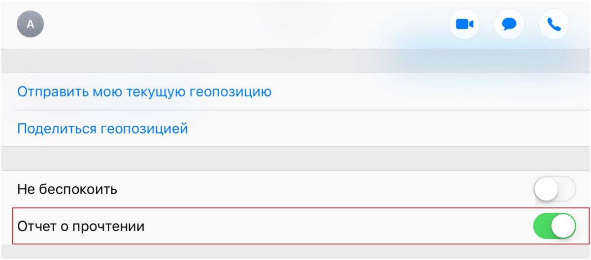 Отчет о прочтении сообщения iPhone