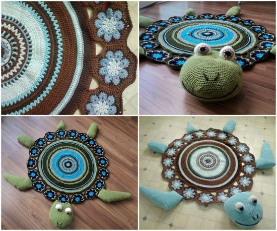 Забавный коврик для детской комнаты Забавный коврик для детской комнаты вязание крючком,своими руками