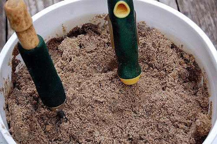 7. Чтобы садовые инструменты не ржавели, храните их в песке сад, советы, хитрость