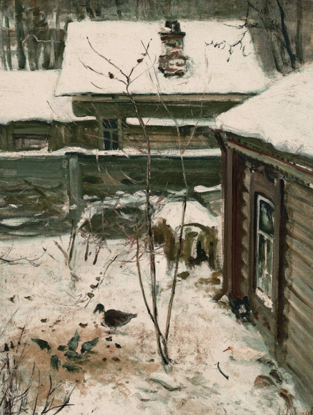 * "Дворик. Зима", 1870-е , 53×43 см