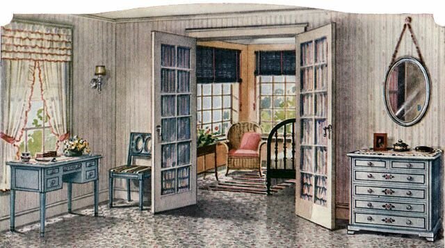 Как выглядели интерьеры американцев 100 лет назад интерьер,история