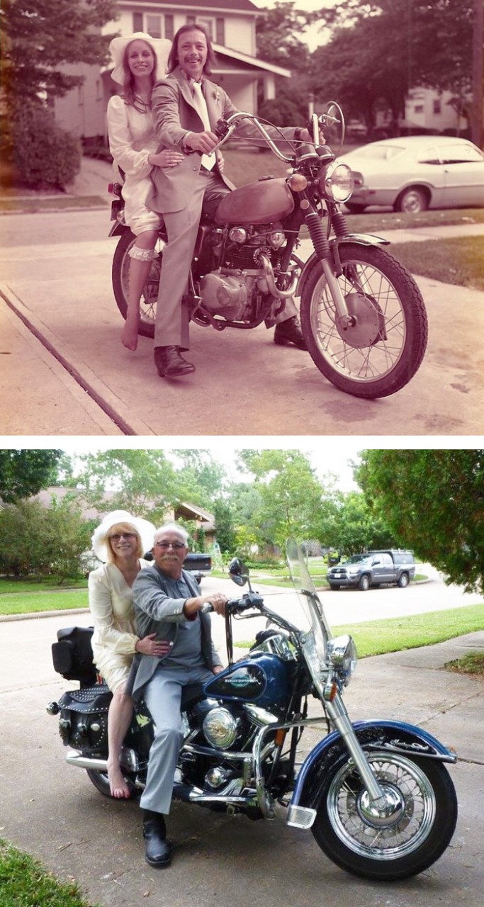 Вечная любовь: семейные пары переснимают свои старые фото спустя много лет