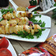 Сочный шашлык из куриных грудок в горчичном маринаде
