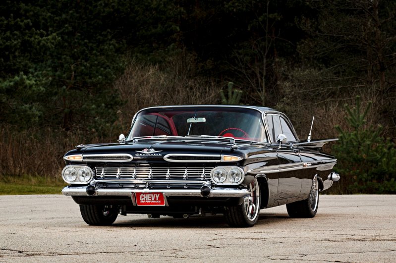 Потрясающий Chevrolet Impala 1959 с 6.2-литровым V8 под капотом chevrolet, импала, олдтаймер, тюнинг