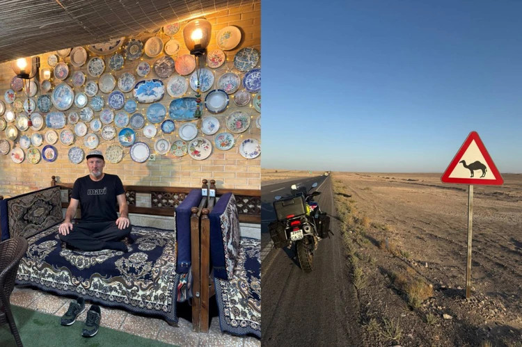 Всю дорогу Ринат провел на мотоцикле. Фото: предоставлено героем публикации