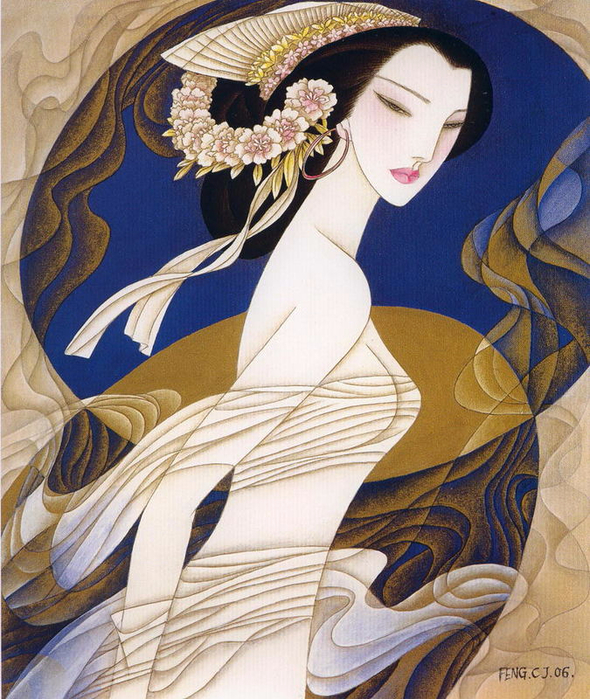 Женский образ в работах Feng Chang Jiang живопись