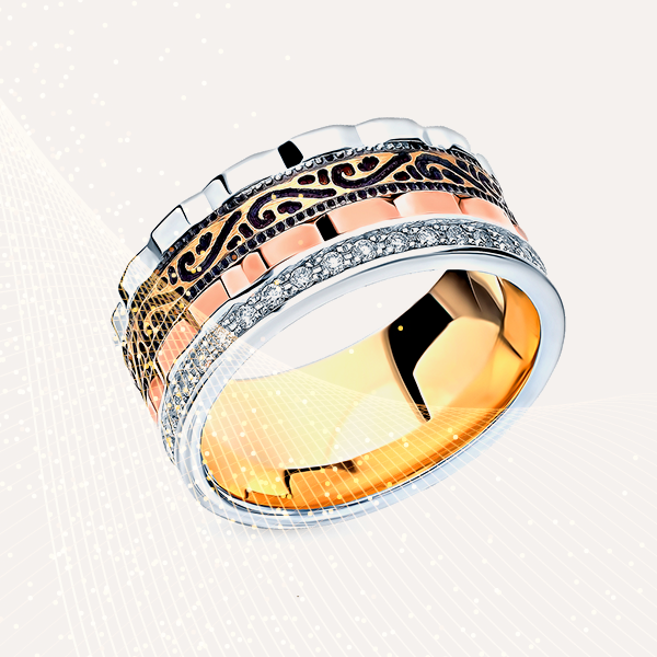 Кольцо «Юверос», белое и розовое золото, бриллианты