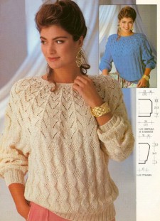 Белый ажурный пуловер