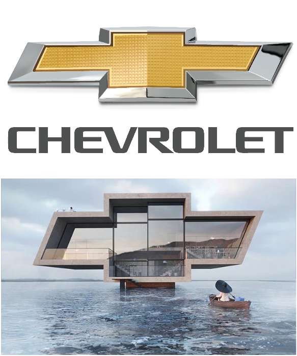 Третий из серии домов был вдохновлен логотипом Chevrolet (проект «Crosshouse»). | Фото: ru.wikipedia.org/ successlifelounge.com, © Wamhouse.