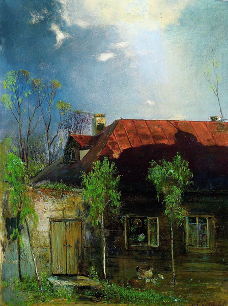 * "Домик в провинции. Весна", 1878, 43×32 см