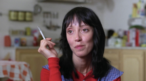 Shelley Duvall appears in a scene from the 1980 film The Shining.