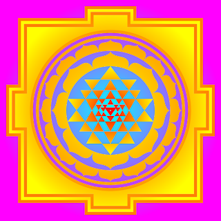шри янтра, или шри чакра с маха меру в виде плоского изображения