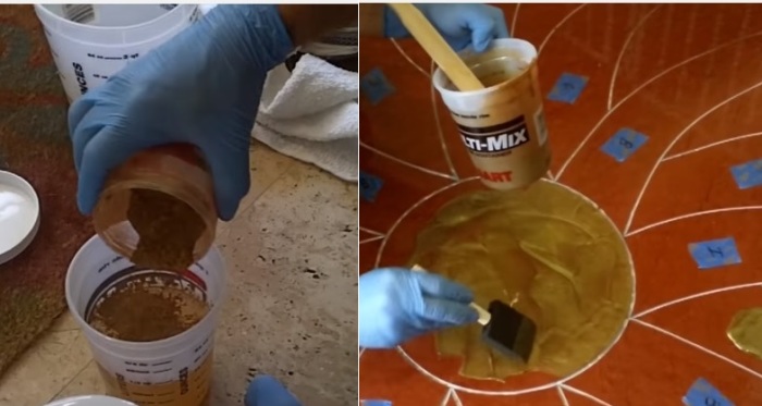 В эпоксидную смолу добавляется нужный оттенок. В эпоксидную смолу добавляется нужный оттенок.