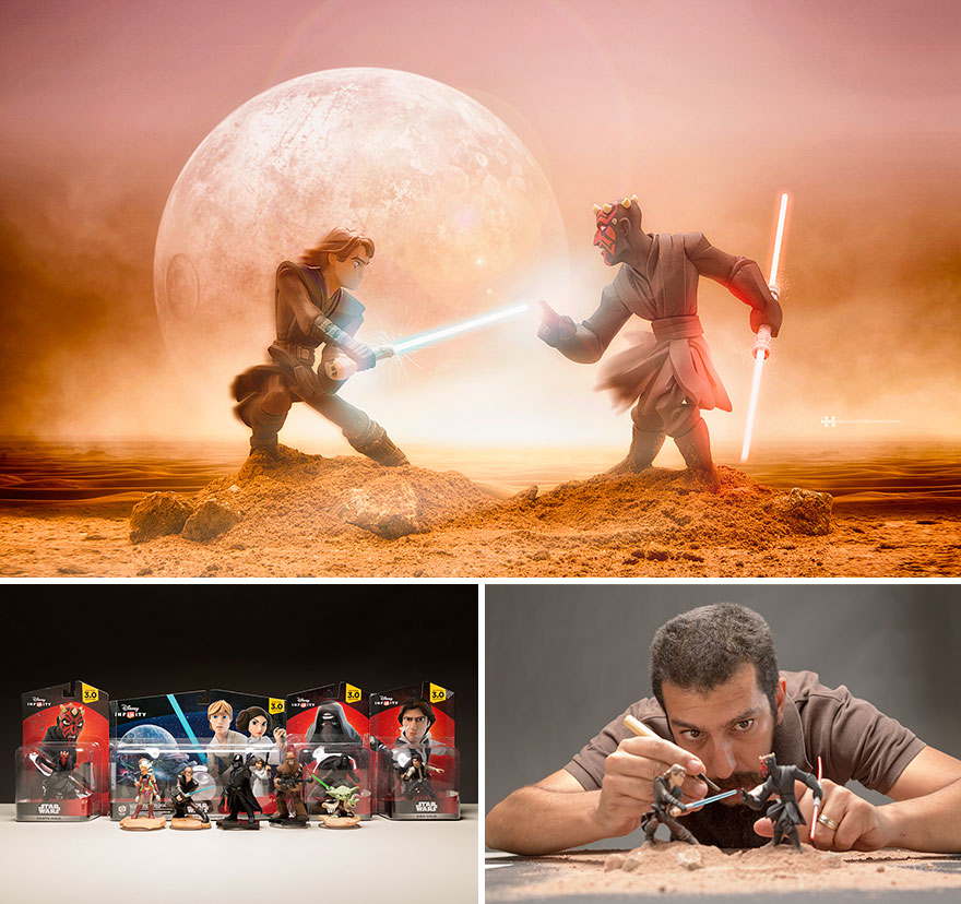 он снимает игрушки в удивительных сюжетах