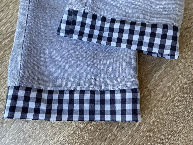 Как подшить льняные брюки с помощью фальшивой подгибки мастер-класс,шитье
