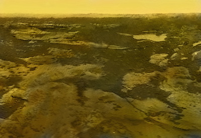 ​Художественное представление изображения панорамы, переданной спускаемым аппаратом станции «Венера-10», с учётом косвенных данных, автор — Тед Страйк; 2014 год planetary.org - Новые карты ада | Warspot.ru