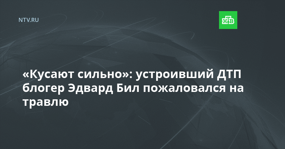 «Кусают сильно»: устроивший ДТП блогер Эдвард Бил пожаловался на травлю