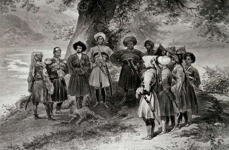 Собрание черкесских (адыгских) князей на рисунке Г. Г. Гагарина (1810 – 1893) 