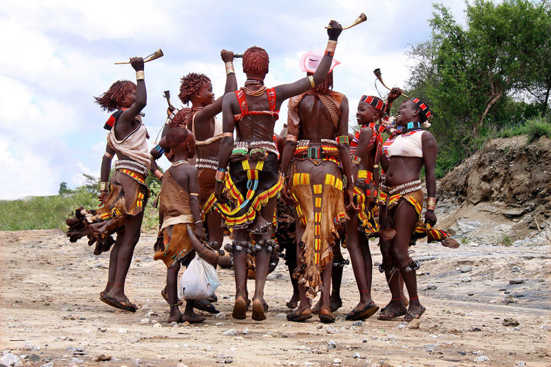 Ритуальный танец племени хамер, Эфиопия красота, путешествия, фото