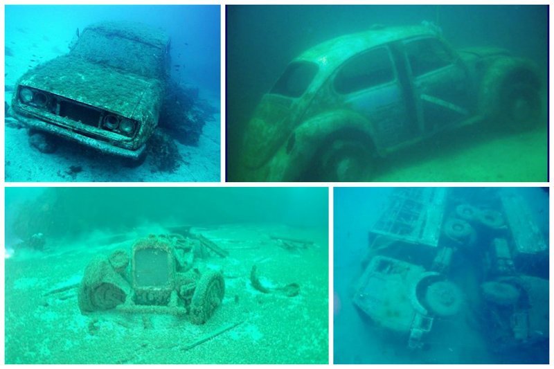 Машины и мотоциклы жизнь, затонувшие, под водой, страшно, техника, удивительно