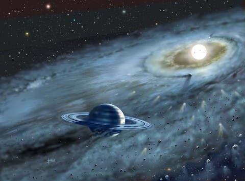 планеты около звезды Фомальгаут (как видит их художник)