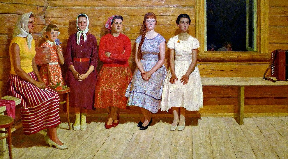 «Перед танцами», 1961, холст, масло