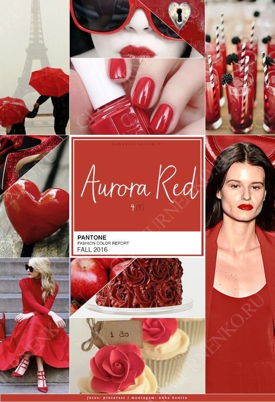 коллаж с оттенком Aurora Red