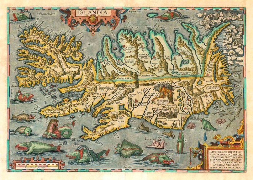 Глобальный катаклизм: Исчезнувшие мегаполисы в Исландии на картах 16 века, изображение №35