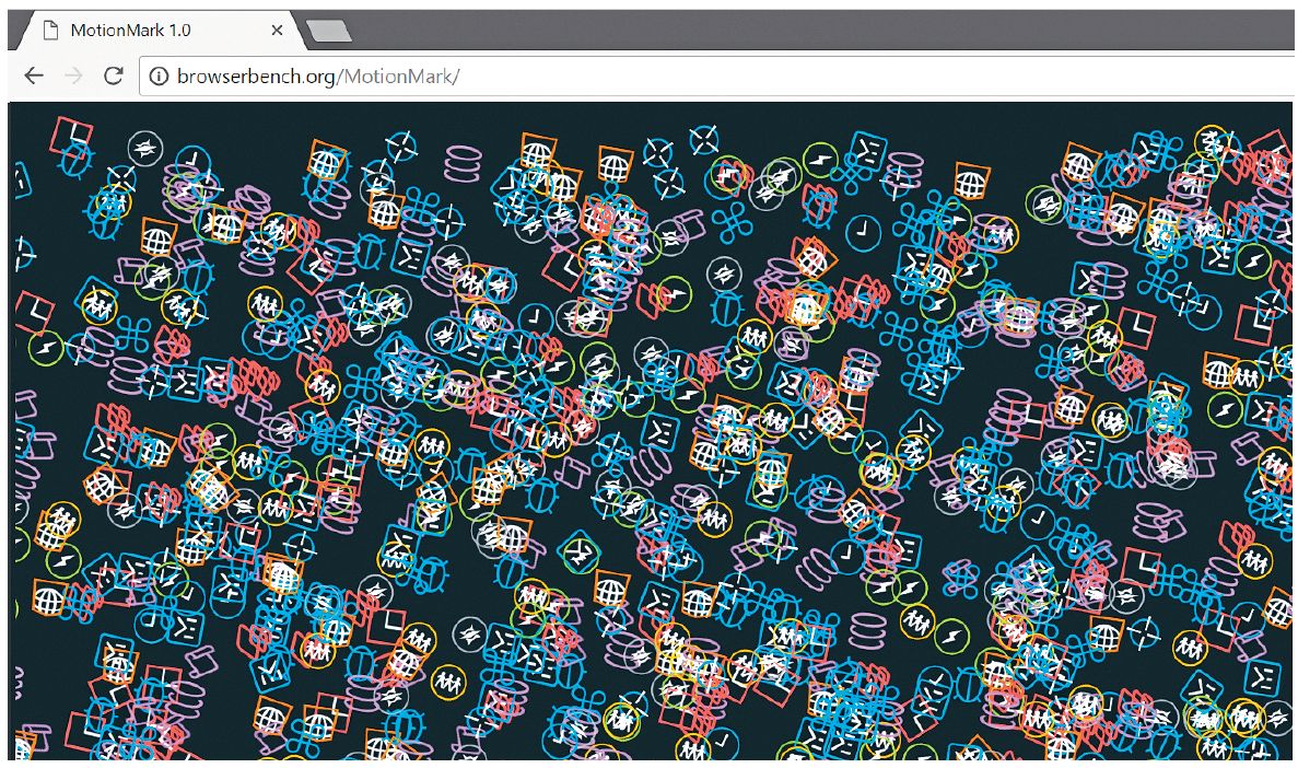 Утилита MotionMark проверяет, насколько быстро браузер может отрисовывать графические объекты. Chrome лучший