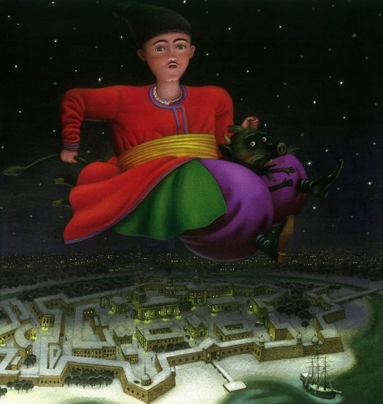 Художник Кость Лавро. Месяц поднялся на небо посветить добрым людям Художник Кость Лавро. Месяц поднялся на небо посветить добрым людям