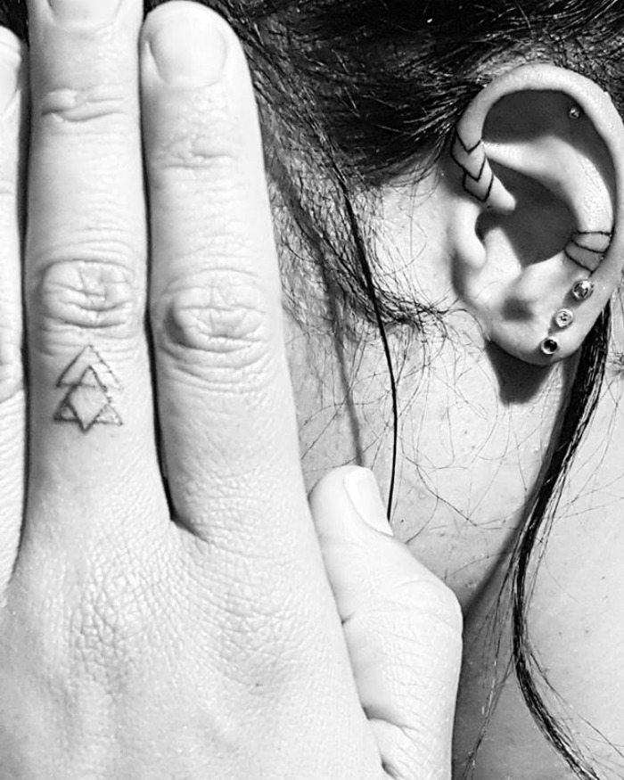 Helix Ear Tattoos