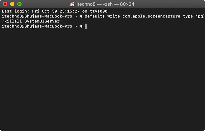 Change Screenshot Format Macos Command