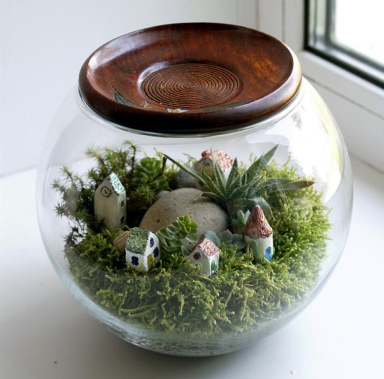 Миниатюрный сад на окошке интерьер,миниатюрный сад,своими руками