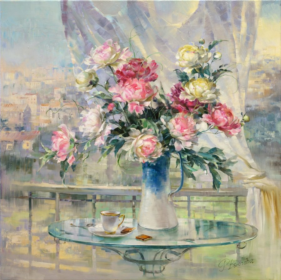 Благодарю за каждый лепесток... Неверояные цветочные композиции Риммы Вьюговой живопись