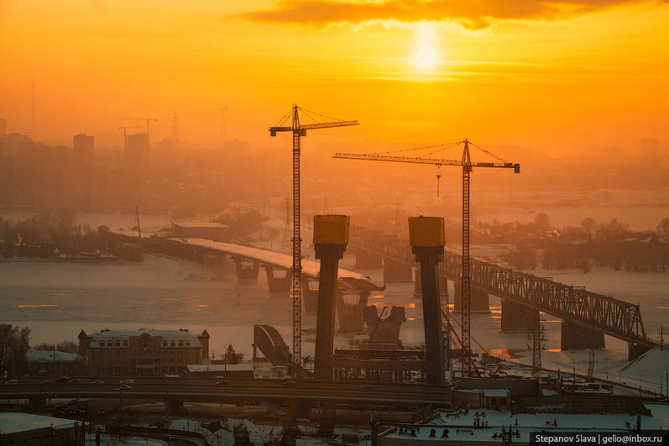 Строительство четвёртого моста через Обь в Новосибирске архитектура,Путешествия,фото