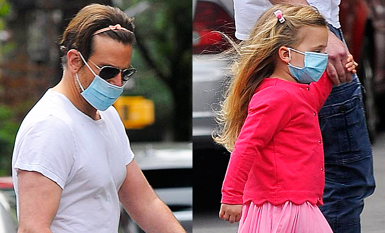 Розовый ободок и сбоку бантик: Брэдли Купер копирует стиль своей дочки Леи