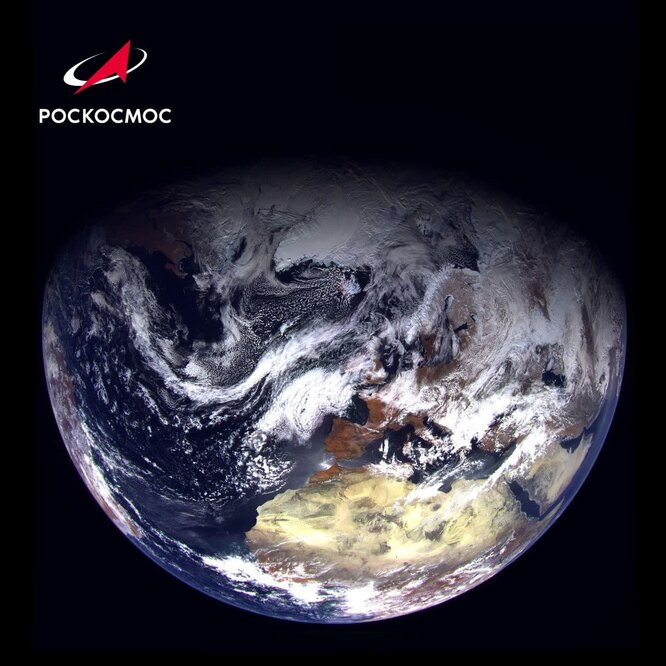 Первый снимок с гидрометеорологического спутника «Арктика-М»
