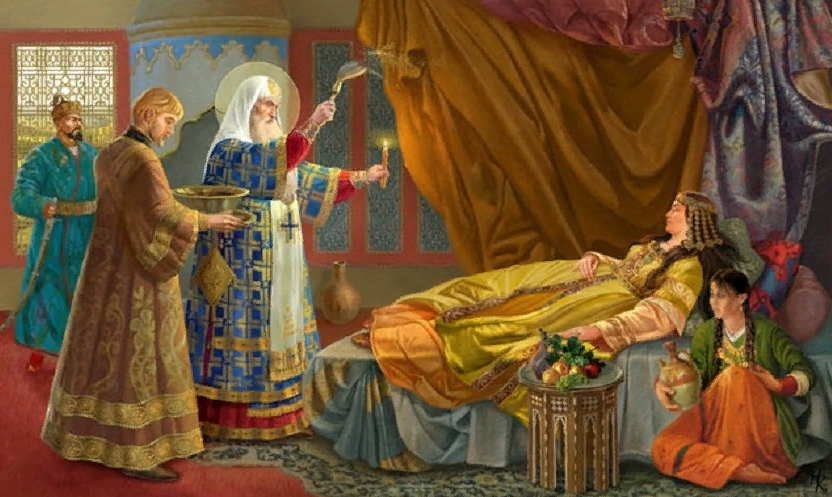 исцеление митрополитом Алексеем Московским Тайдулы, жены Чанибека, хана Золотой Орды