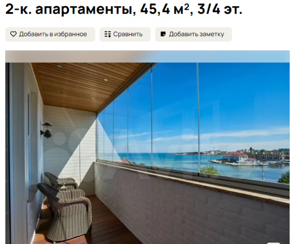Двухкомнатные апартаменты за 12 млн 300 тыс. руб. Источник: avito.ru